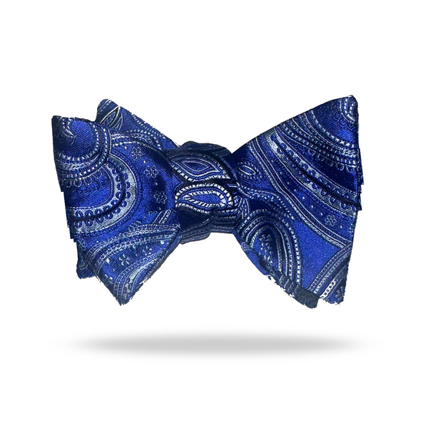 Blue Paisley - 100% Silk Bow Tie - Cassino (Only 2 3/4 Inch & 16+ Inch Available)