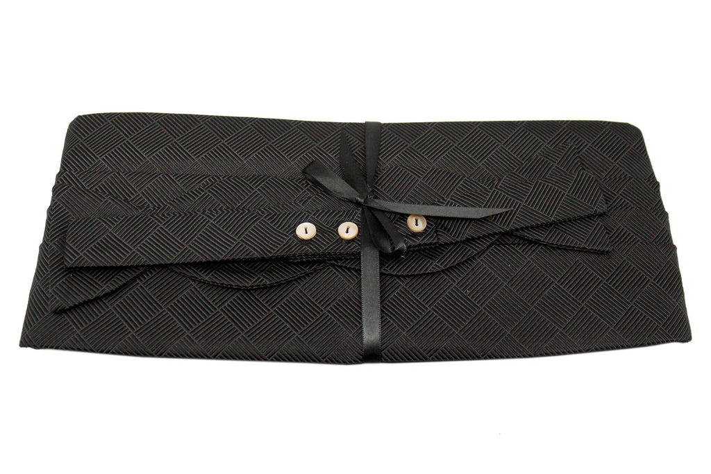 Black Grosgrain Silk Pleated Cummerbund & Bow Tie Set main image 1