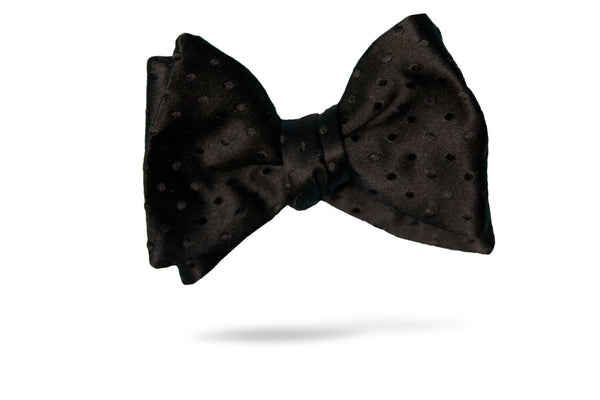 Black Dot 100% Silk Bow Tie - Siena