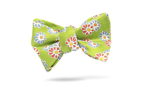 Green Floral 100% Silk Bow Tie - Hanover