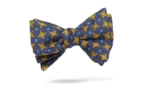 Blue Neat 100% Silk Bow Tie - Prague