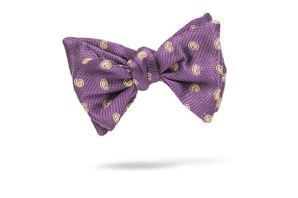Purple Paisley 100% Silk Bow Tie - Santiago