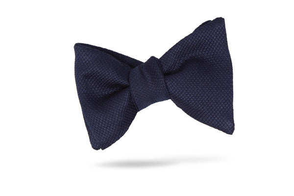 Navy Neat 100% Silk Bow Tie - Braga