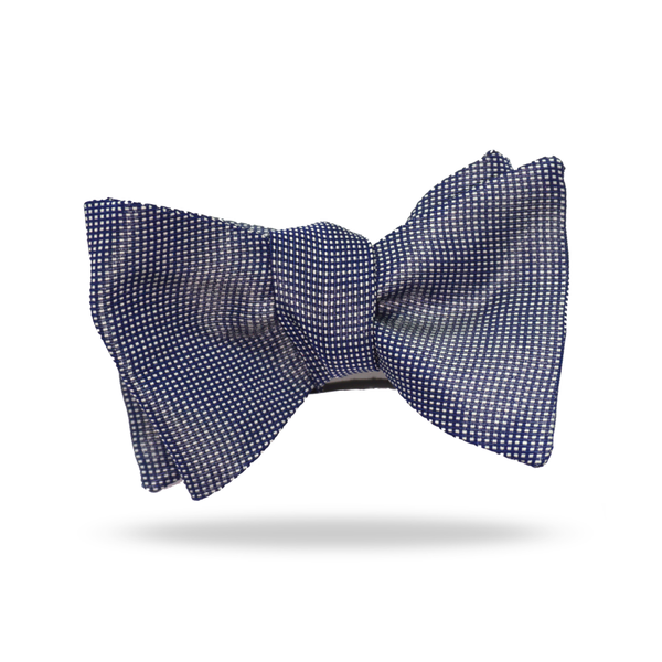 Navy Dot - 100% Silk Bow Tie - Mezzana