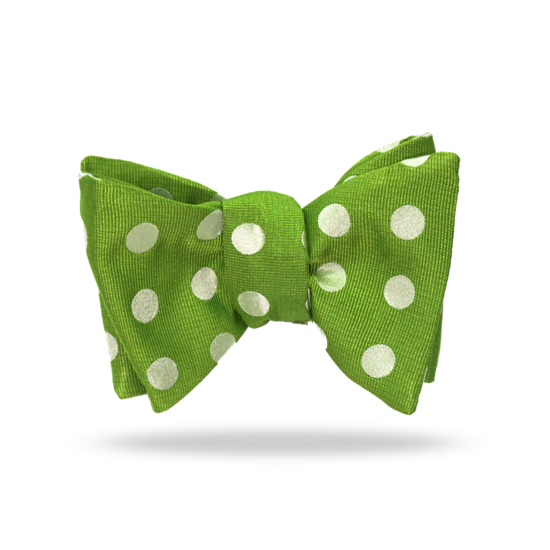 Bright Green Dots - 100% Silk Bow Tie - Sarzana