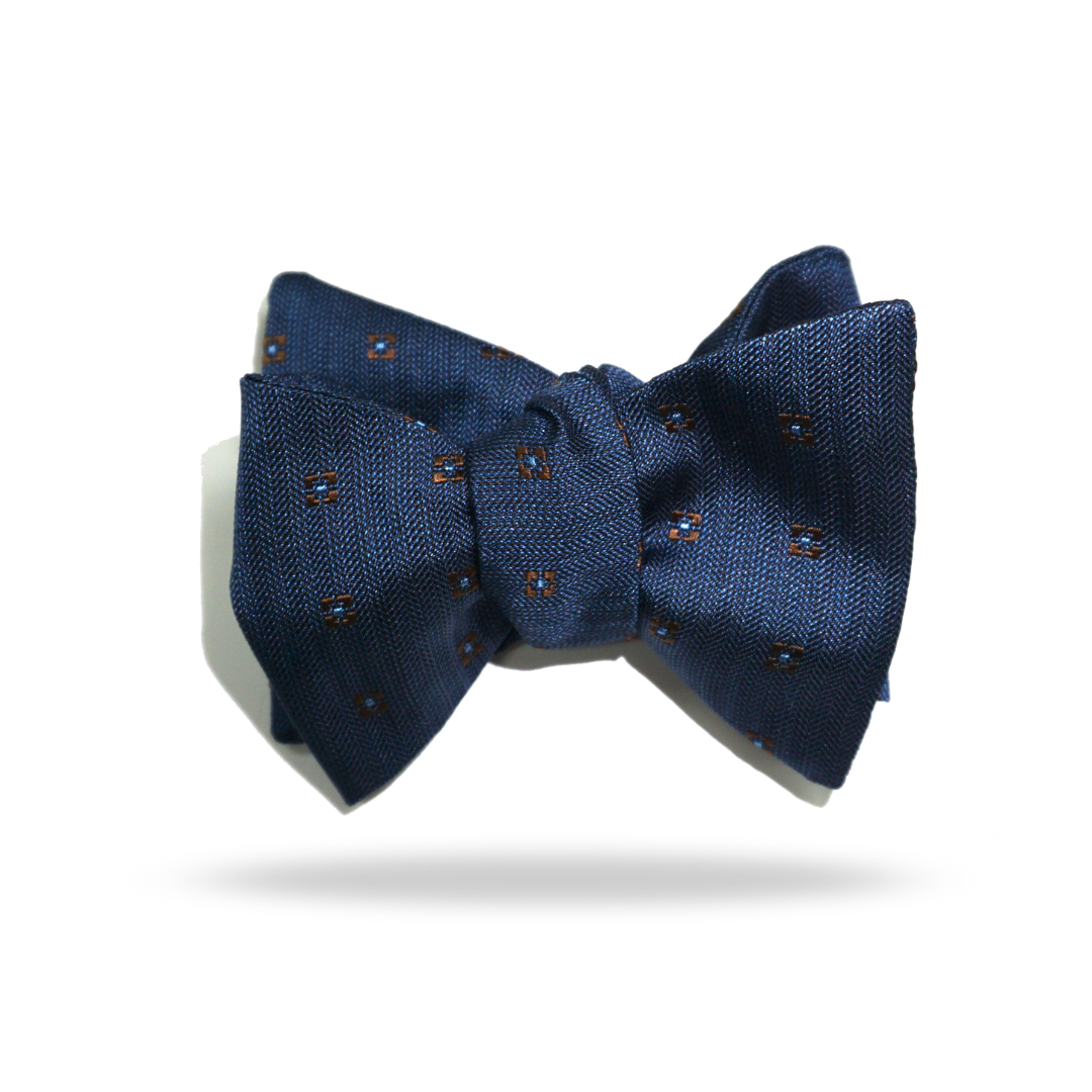 Navy Bullets - 100% Silk Bow Tie - Bremen