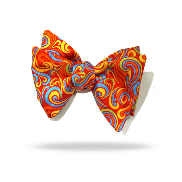 Orange Swirls - 100% Silk Bow Tie - Vienna