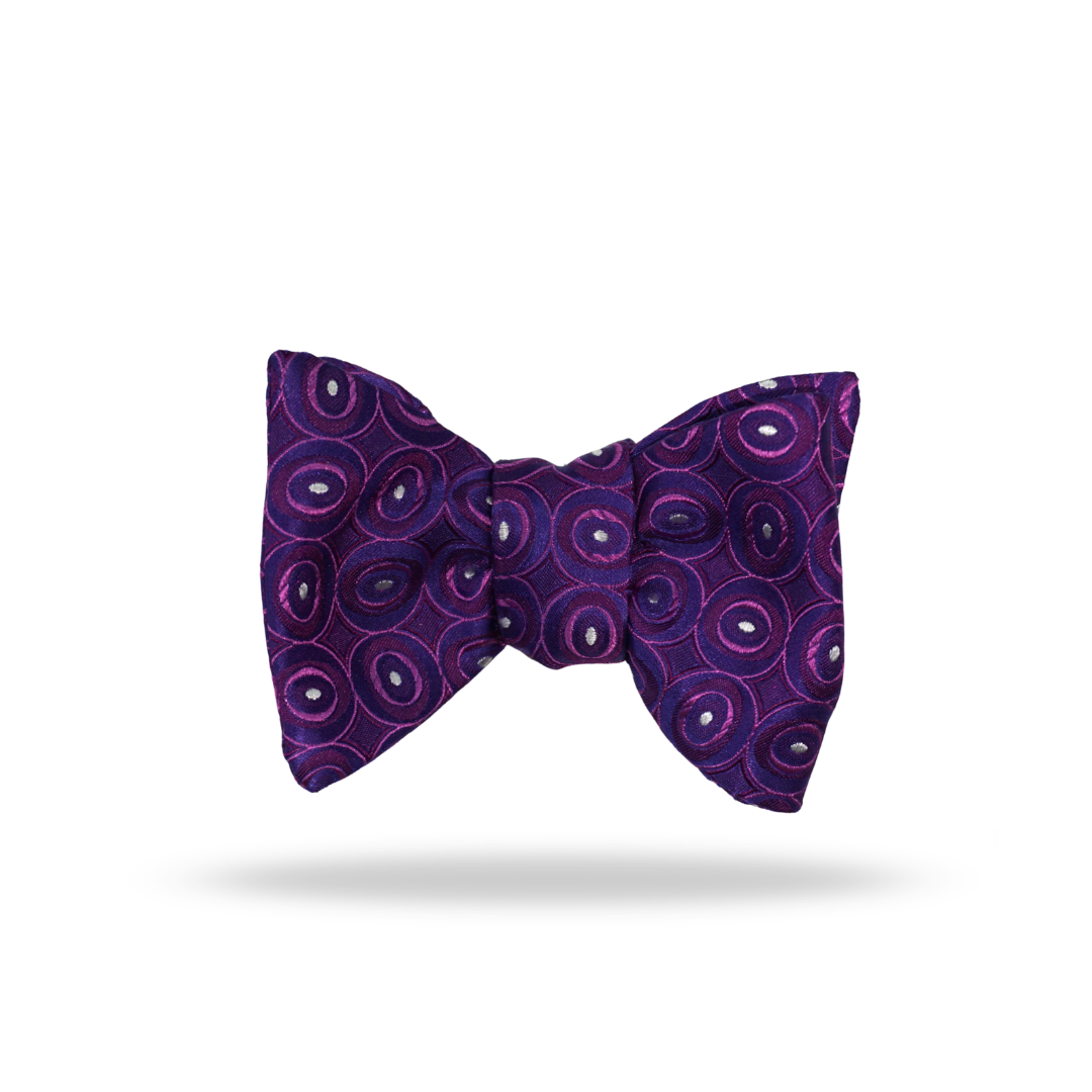 Purple Circles - 100% Silk Bow Tie - Darwin