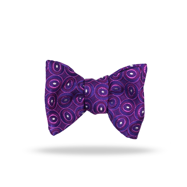 Purple Circles - 100% Silk Bow Tie - Darwin