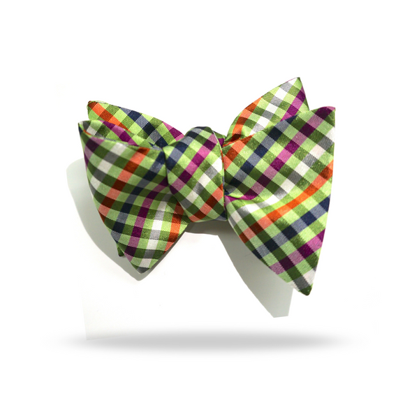 Green Paid - 100% Silk Bow Tie - Athens