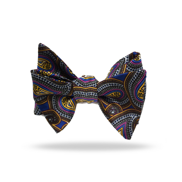 Black Multi Dot Paisley - 100% Silk Bow Tie - Brest