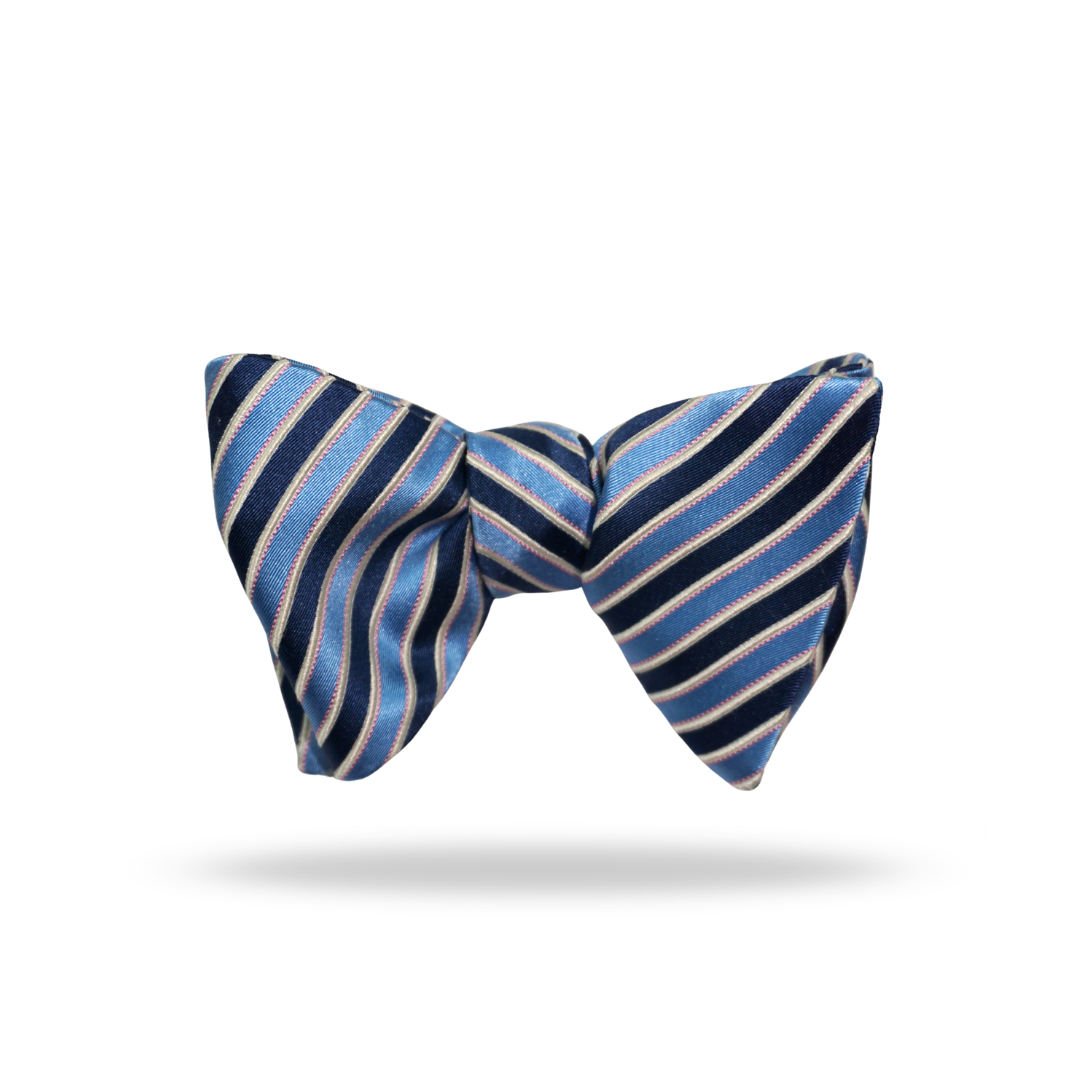 Two Blue Stripes - 100% Silk Bow Tie - Newcastle