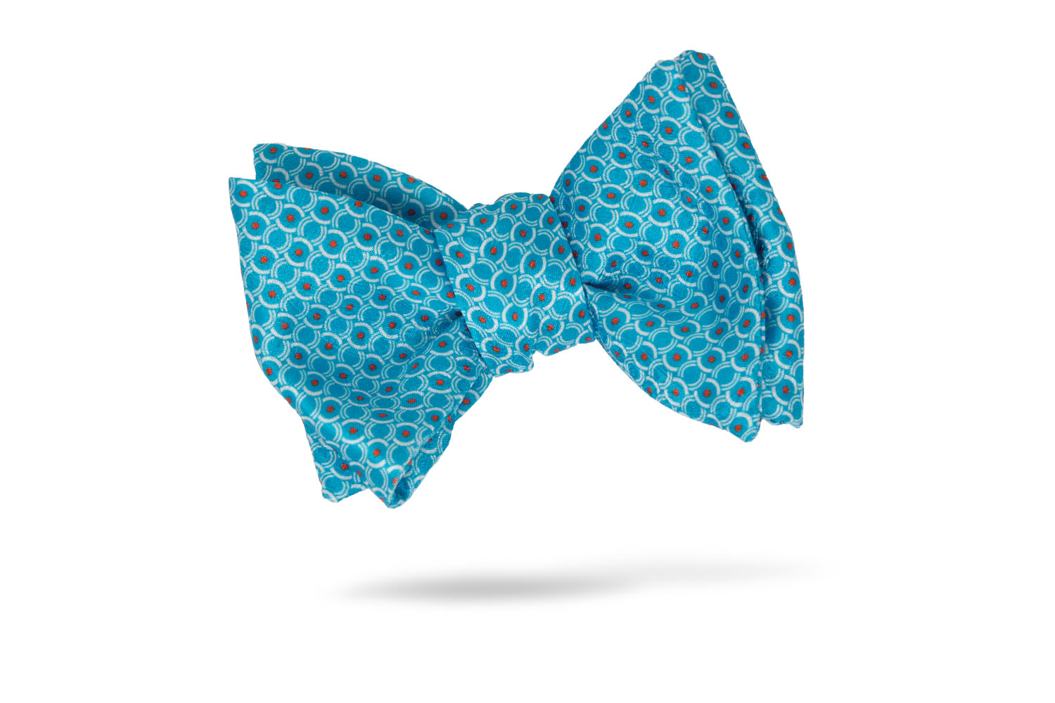 Blue Geometric 100% Silk Bow Tie - Belfast