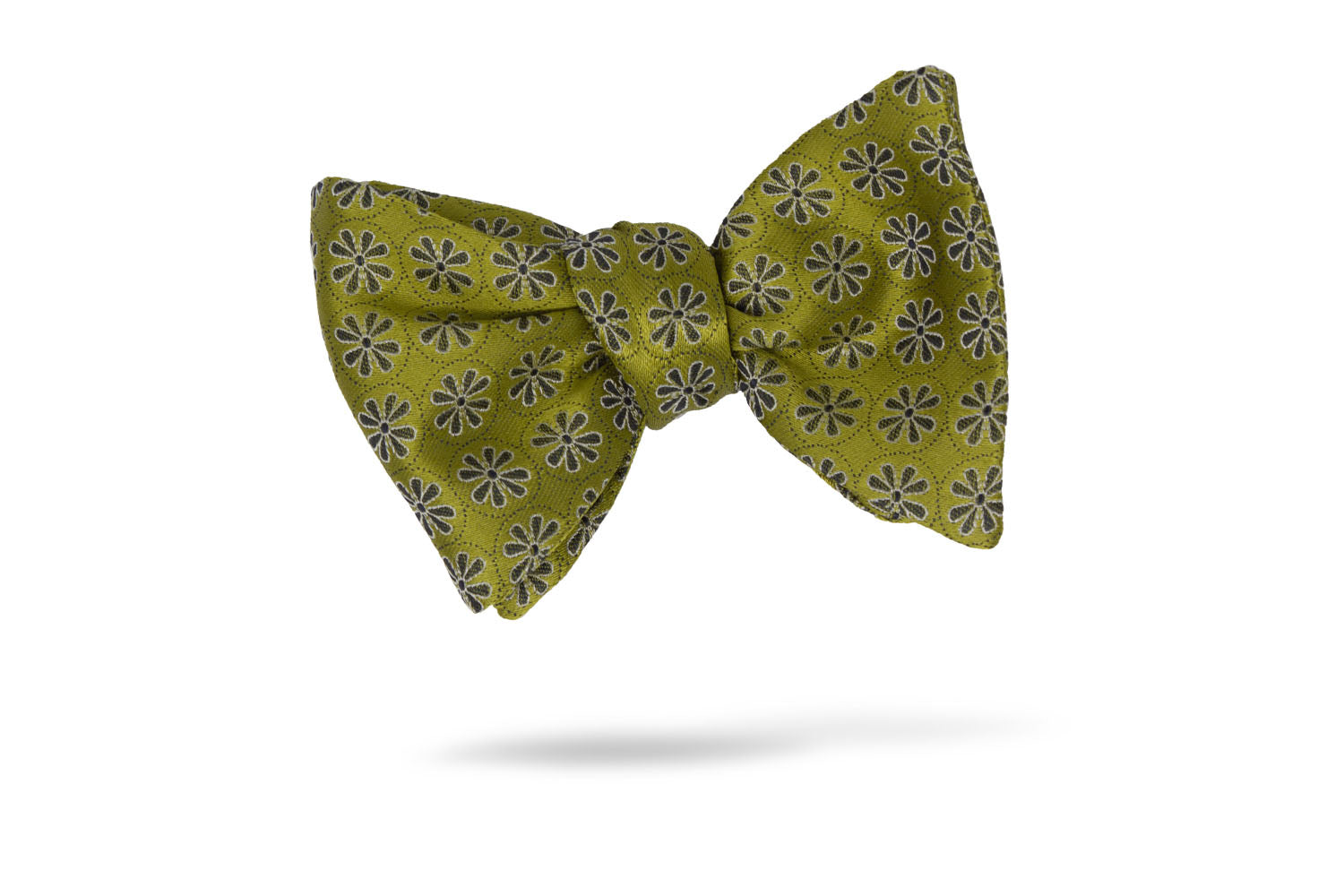 Green Floral 100% Silk Bow Tie - Brussels