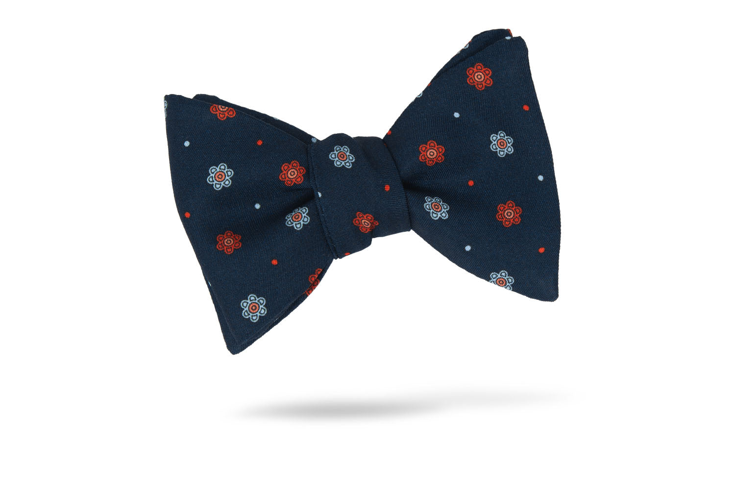 Blue Floral 100% Silk Bow Tie - Cordova