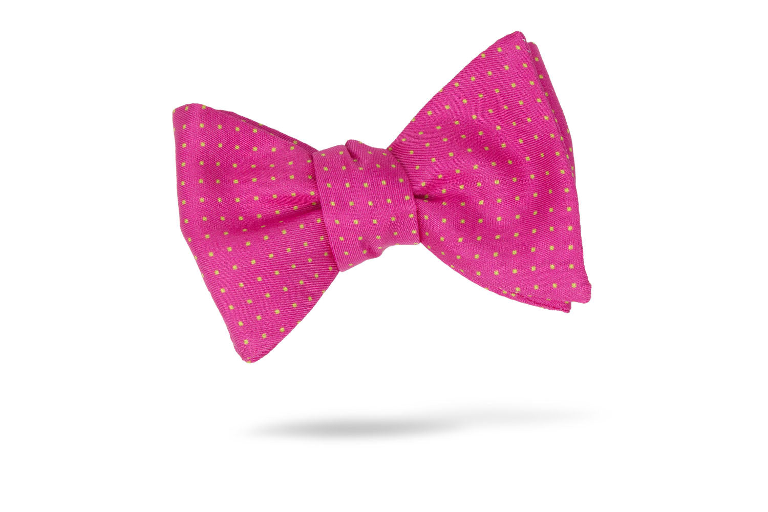 Pink Green Dot 100% Silk Bow Tie - Katalla