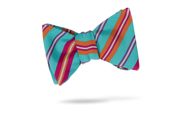 Multi Color Stripe 100% Silk Bow Tie - Marrakesh
