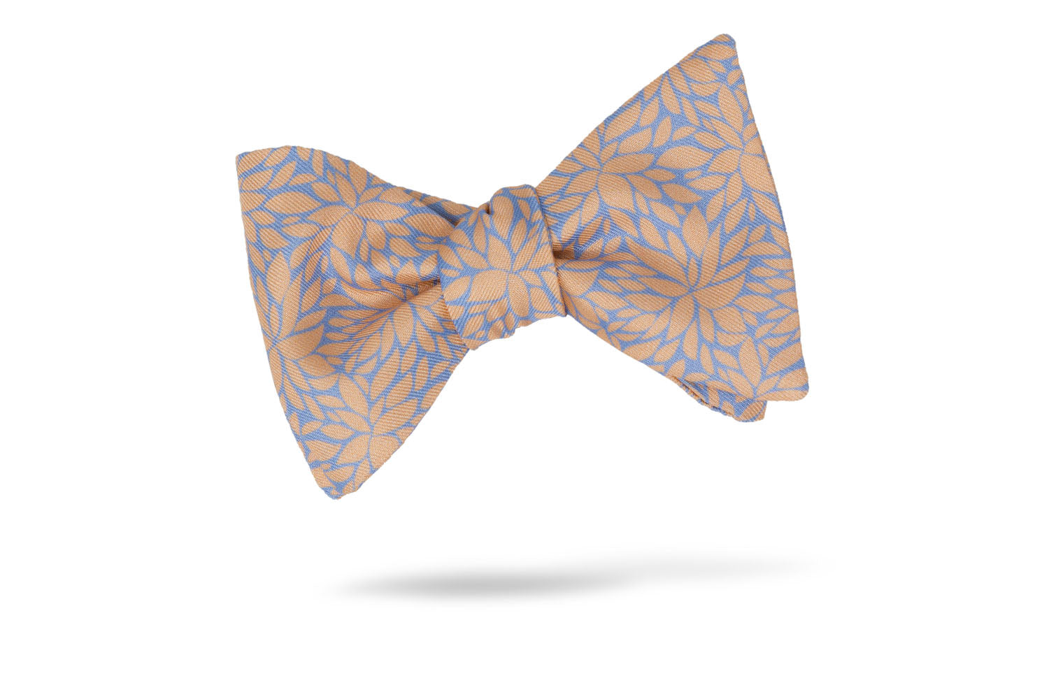 Blue Pink Floral 100% Silk Bow Tie - Patras