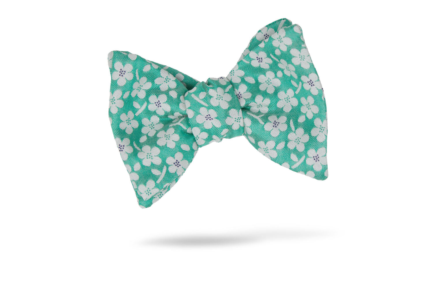 Blue Floral 100% Silk Bow Tie - Wales