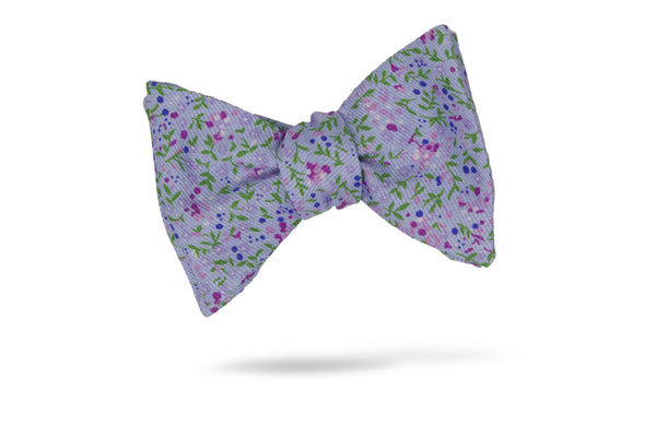 Purple Floral 100% Silk Bow Tie - Willow