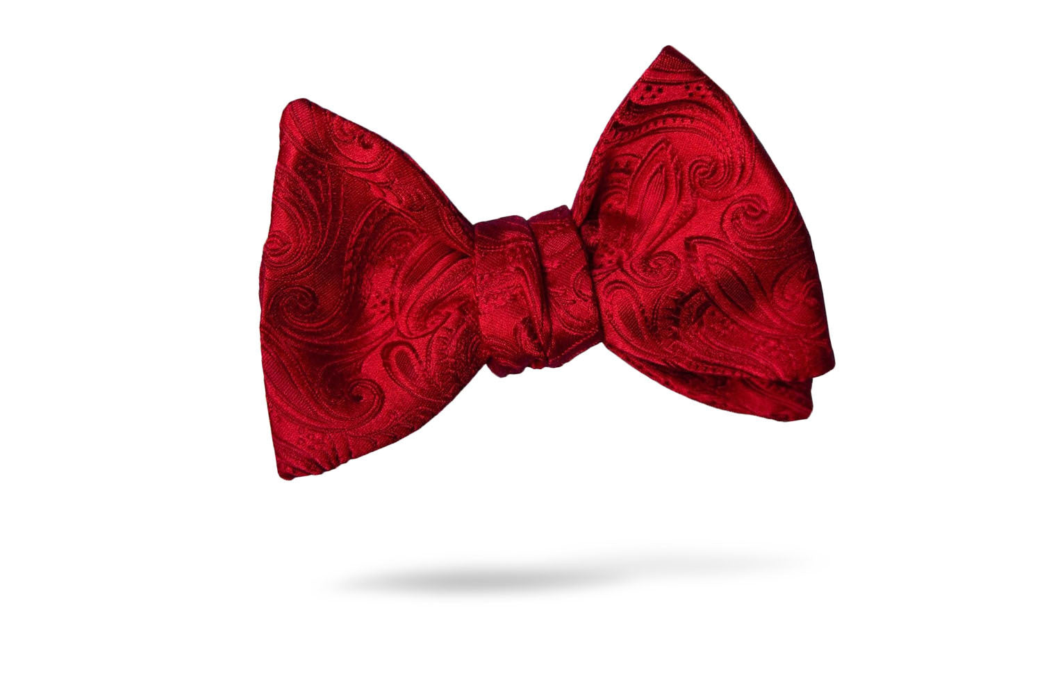 Red Paisley 100% Silk Bow Tie - Treviso