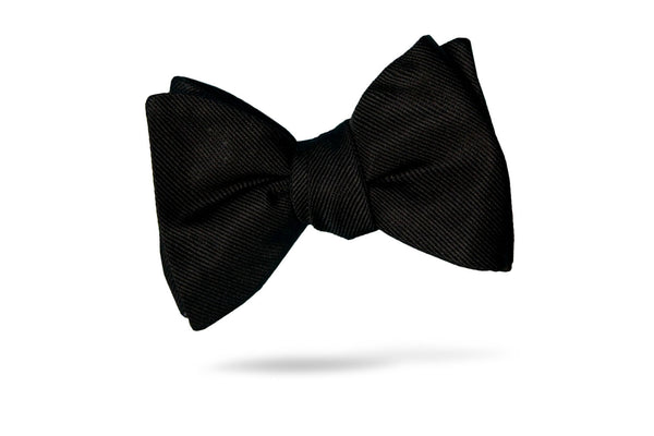 Black Faille 100% Silk Bow Tie - Turin