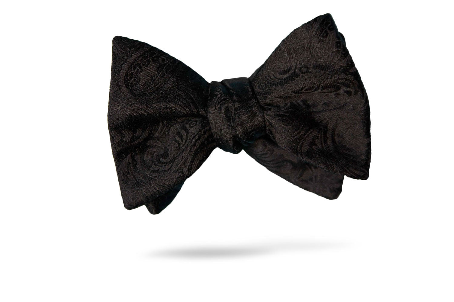 Black Paisley 100% Silk Bow Tie - Trieste