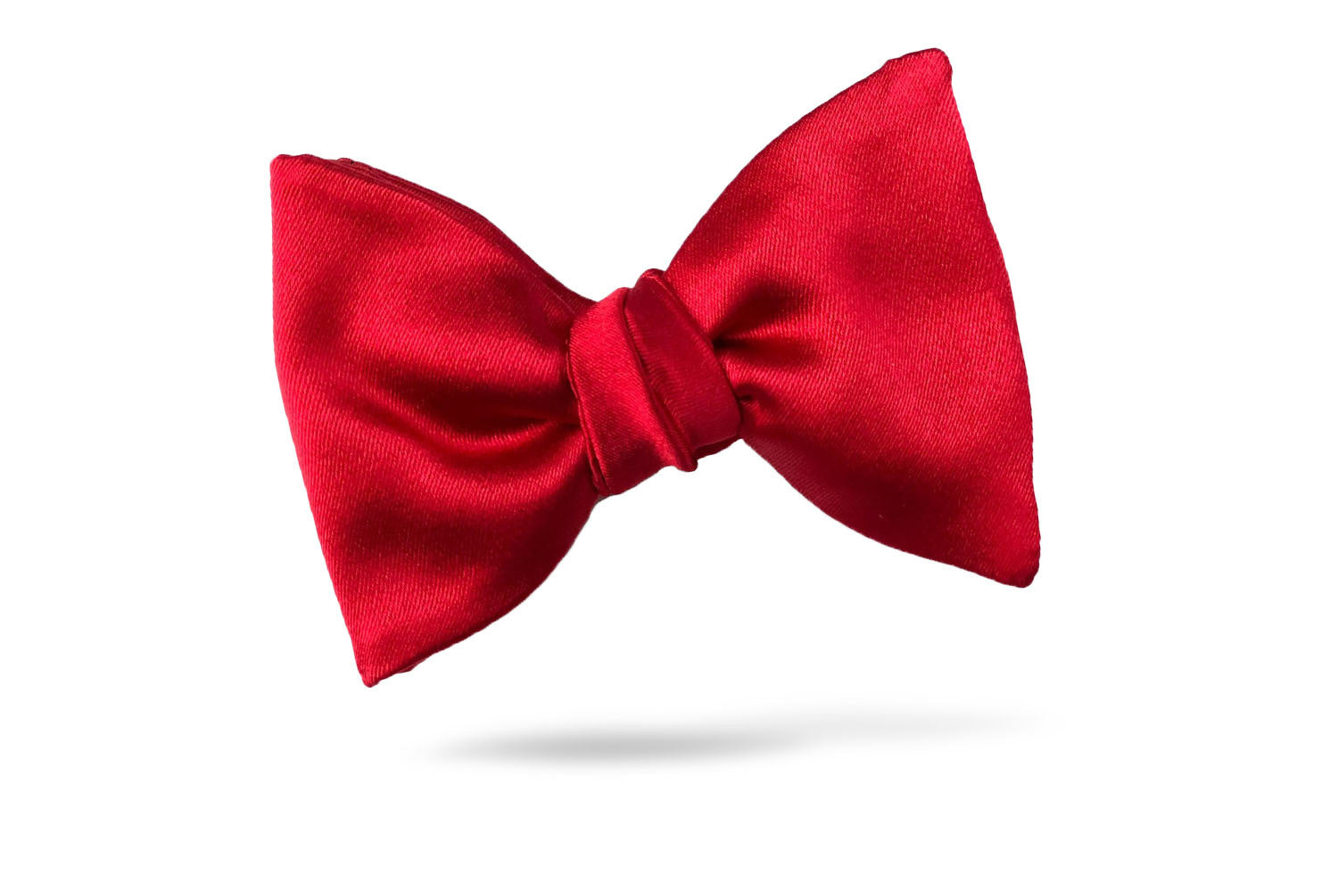 Solid Red Satin 100% Silk Bow Tie - Modena