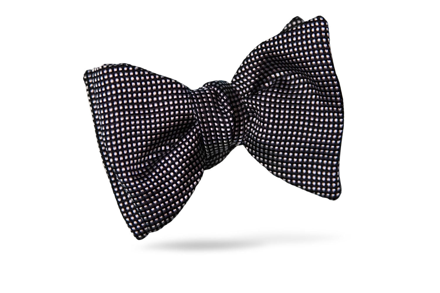 Black White Neat 100% Silk Bow Tie - Padua
