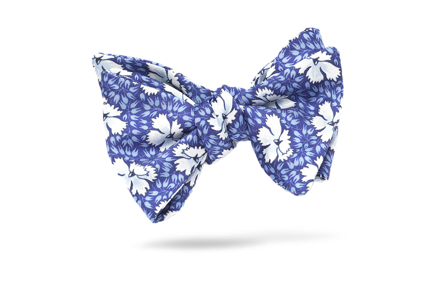 Blue Floral 100% Silk Bow Tie - Munich
