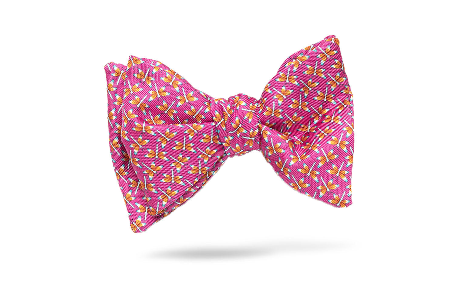 Pink Conversational 100% Silk Bow Tie - Nara
