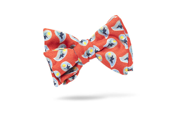 Orange Paisley 100% Silk Bow Tie - Kyoto