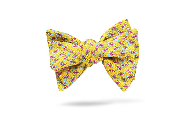 Yellow Conversational 100% Silk Bow Tie - Cambridge