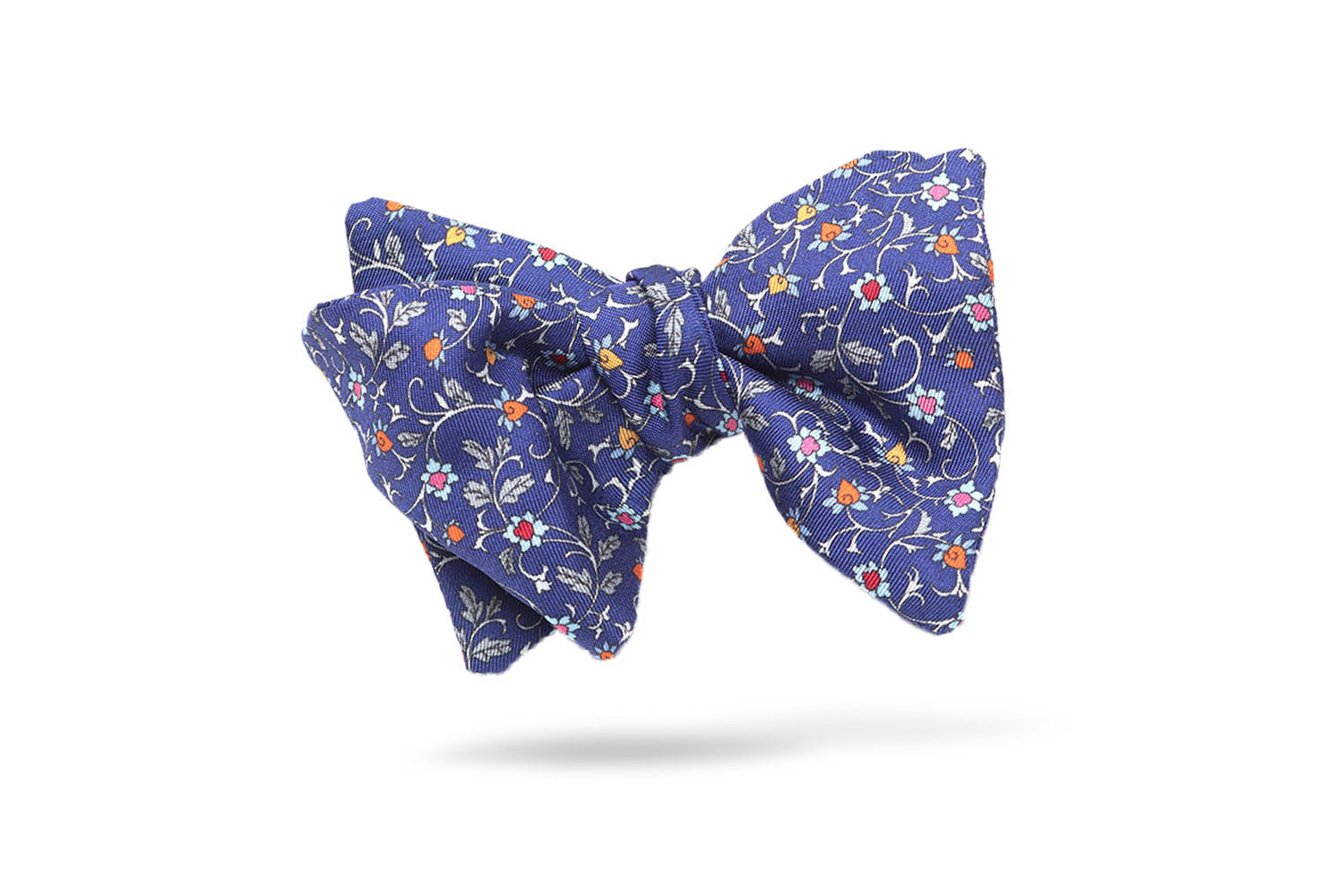 Blue Floral 100% Silk Bow Tie - Budapest