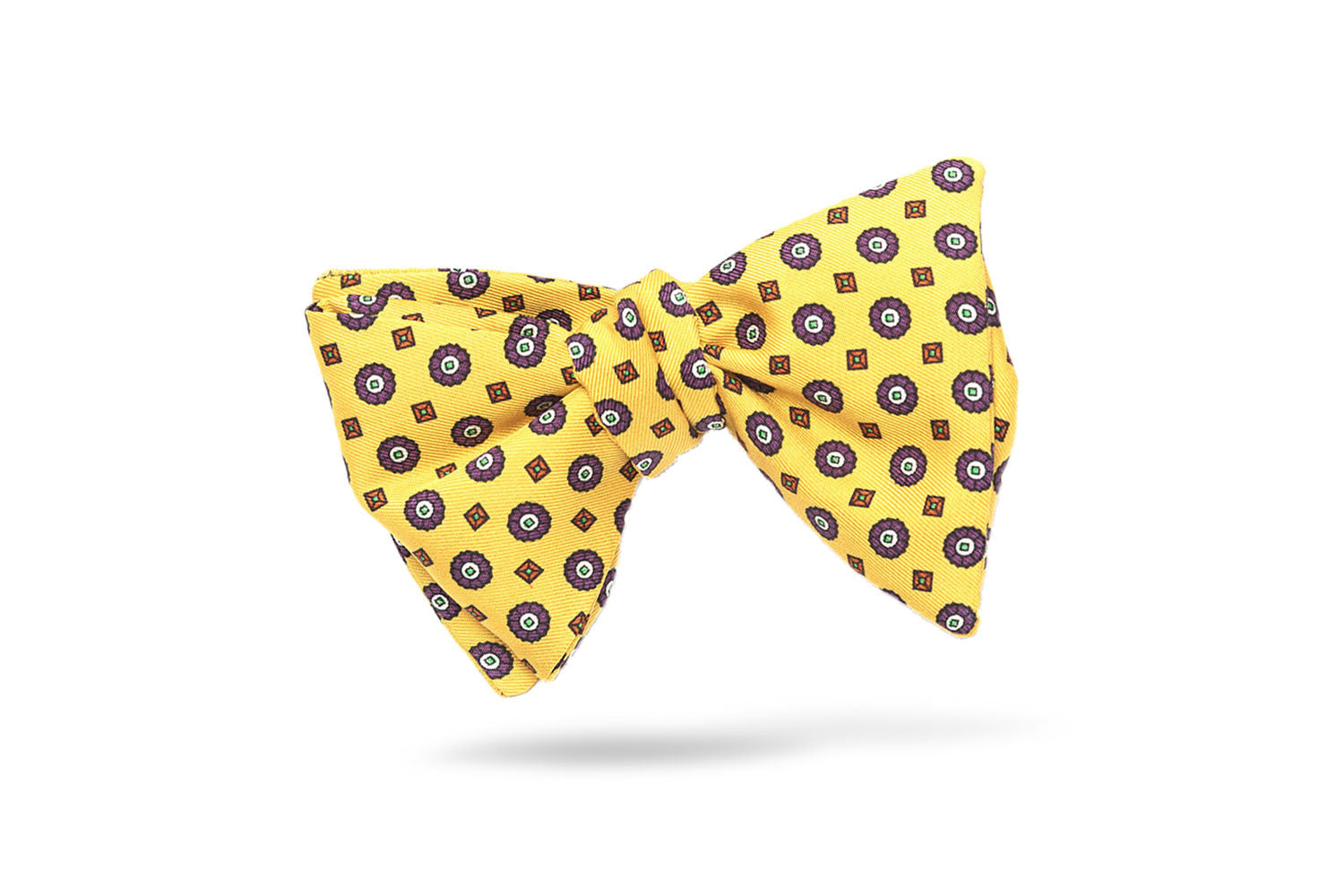 Yellow Neat 100% Silk Bow Tie - Norwich