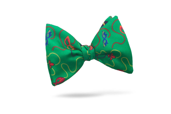Green Conversational 100% Silk Bow Tie - Lagniappe