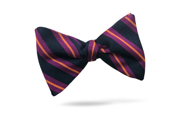 Multi Color Stripe 100% Silk Bow Tie - Cannes