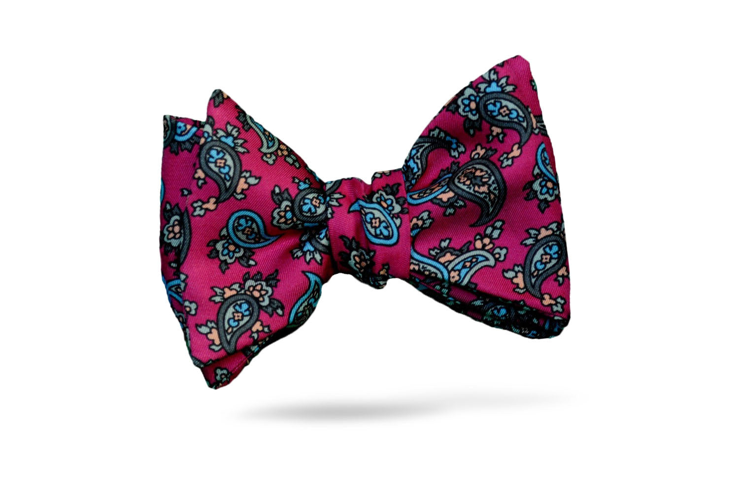 Pink Paisley 100% Silk Bow Tie - Rennes