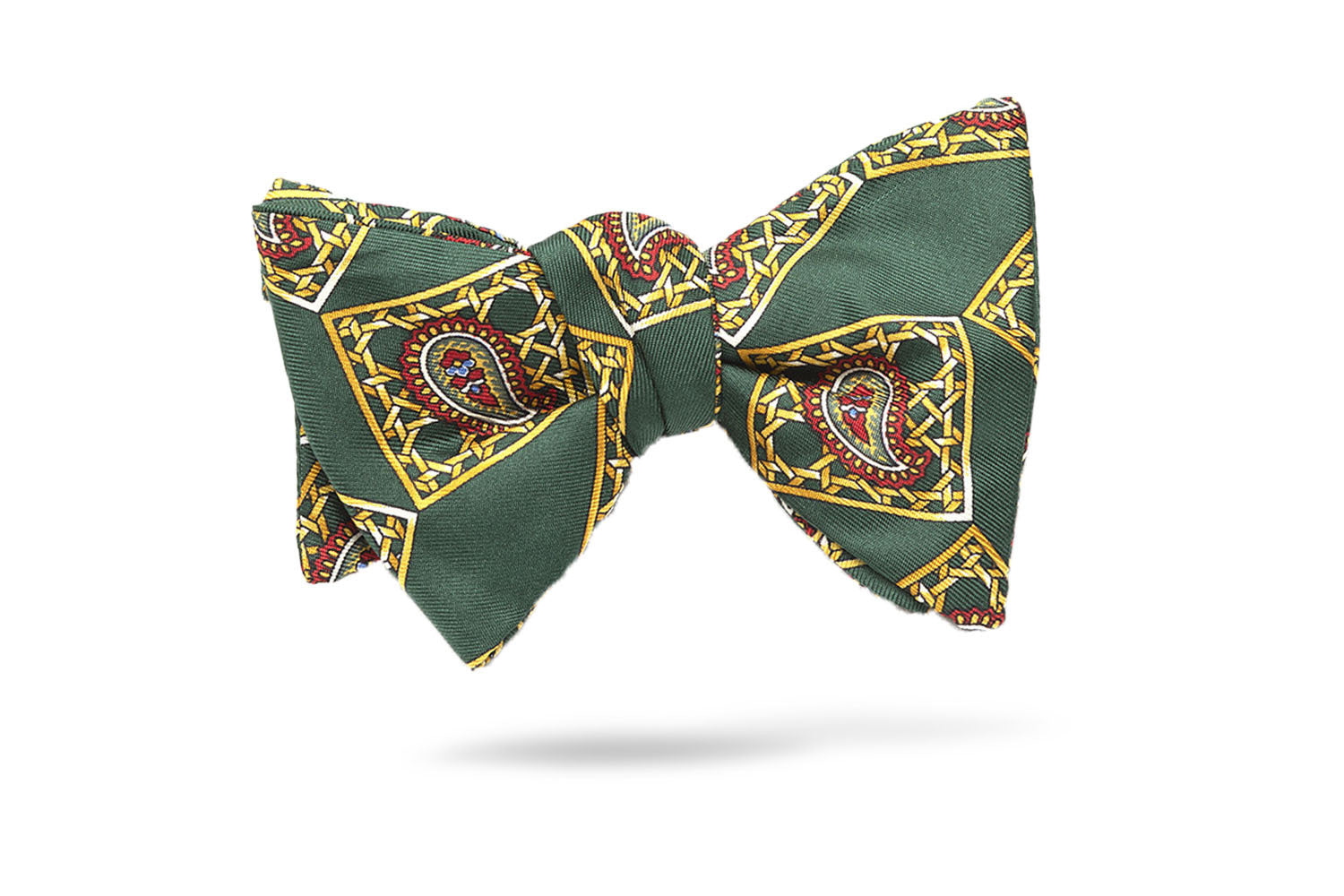 Green Paisley 100% Silk Bow Tie - Zurich