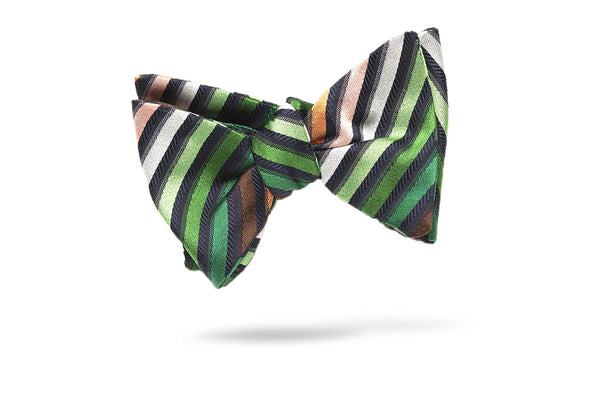 Multi Color Stripe 100% Silk Bow Tie - Winnipeg
