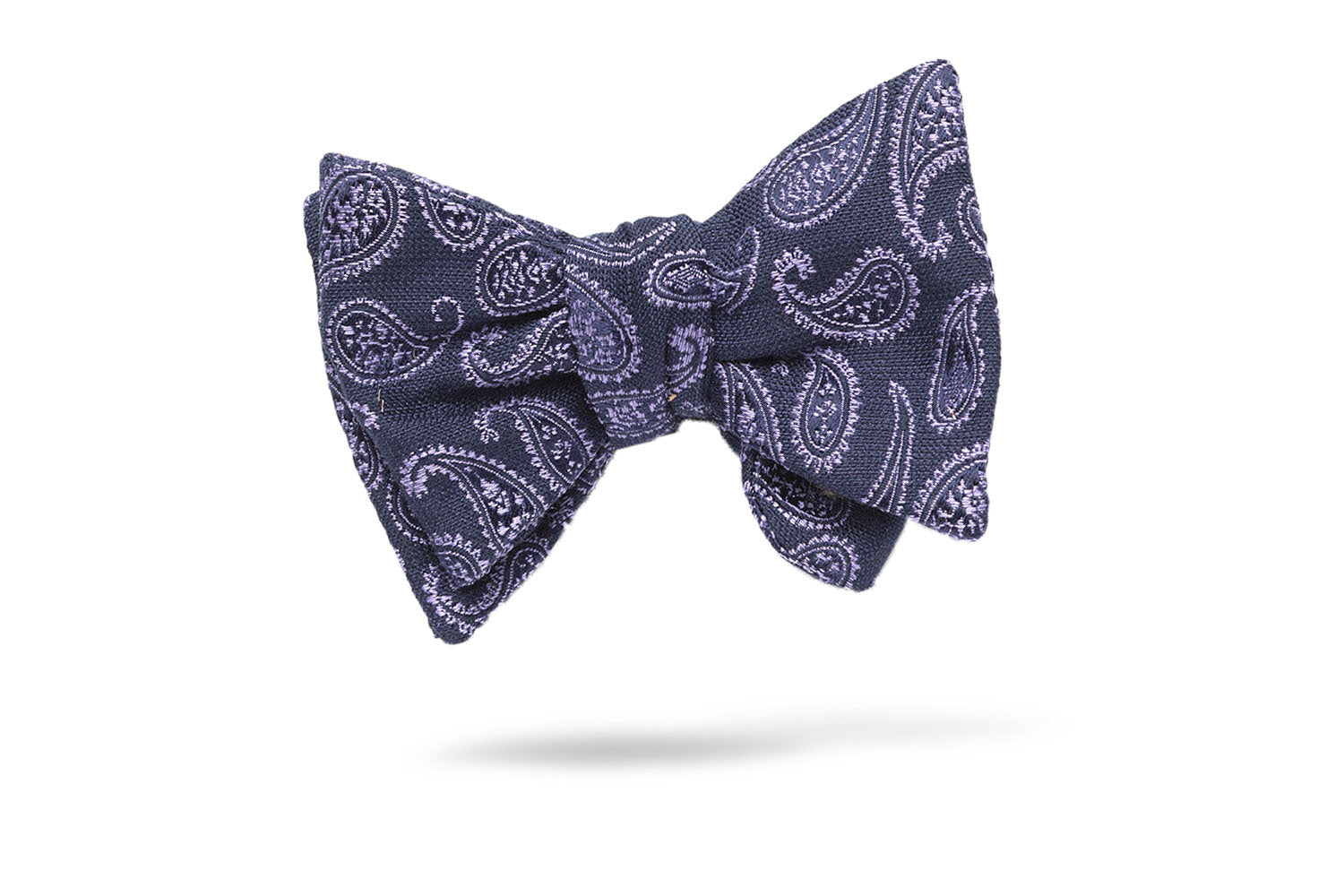 Blue Paisley 100% Silk Bow Tie - Quebec