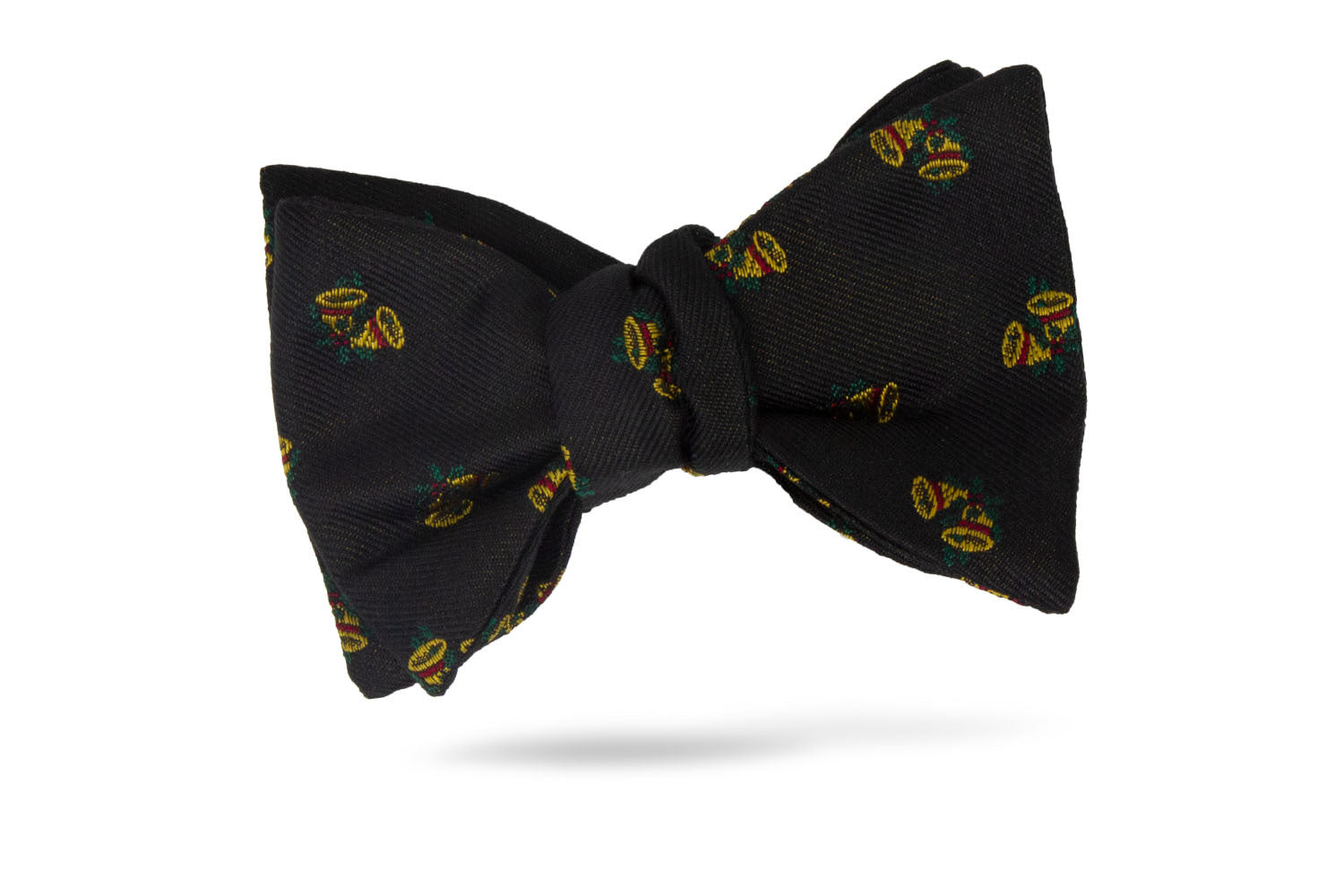 Black Gold Bell Conversational 100% Silk Bow Tie - Vischio