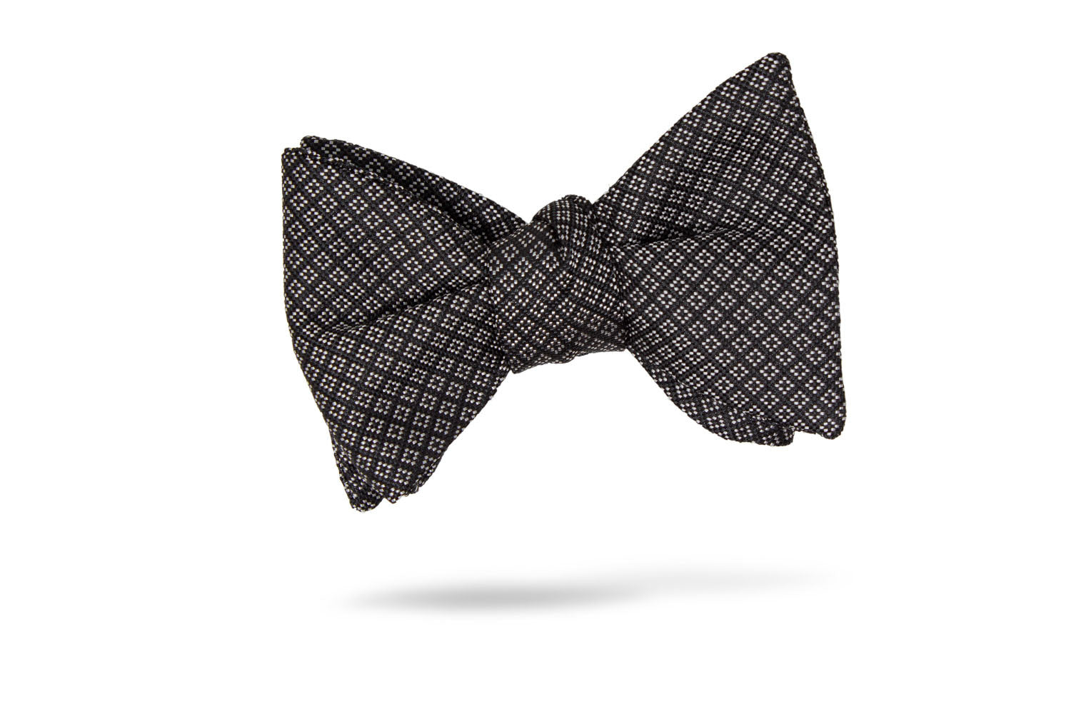 Black White Geometric Neat 100% Silk Bow Tie - Faro