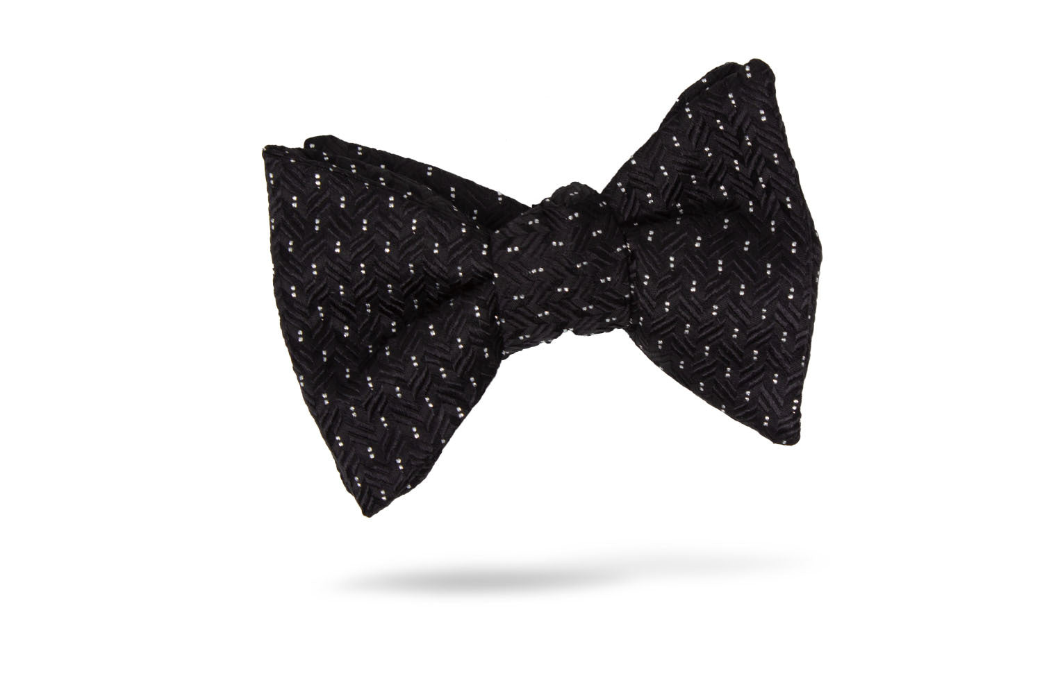 Black White Geometric 100% Silk Bow Tie - Tomar