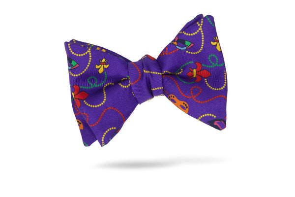 Purple Conversational 100% Silk Bow Tie - Lockport