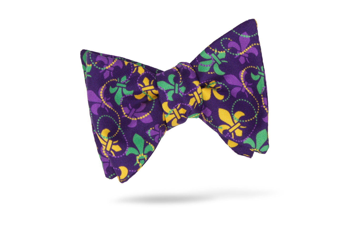 Purple Mardi Gras Conversational 100% Silk Bow Tie - Delacroix