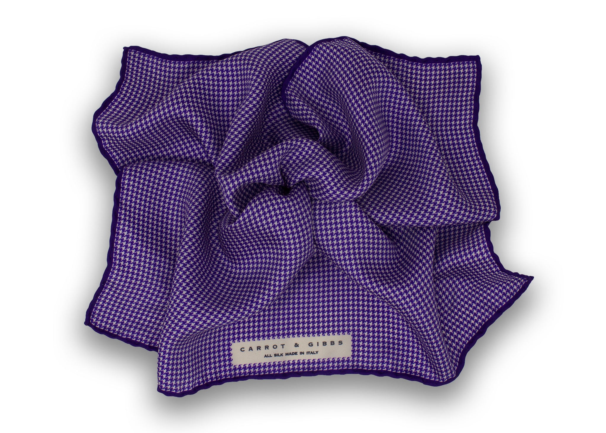 Purple Houndstooth Pocket Square