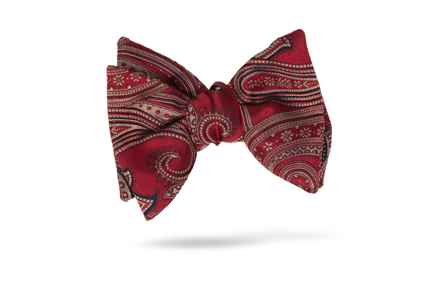Red Paisley 100% Silk Bow Tie - Sarezzo