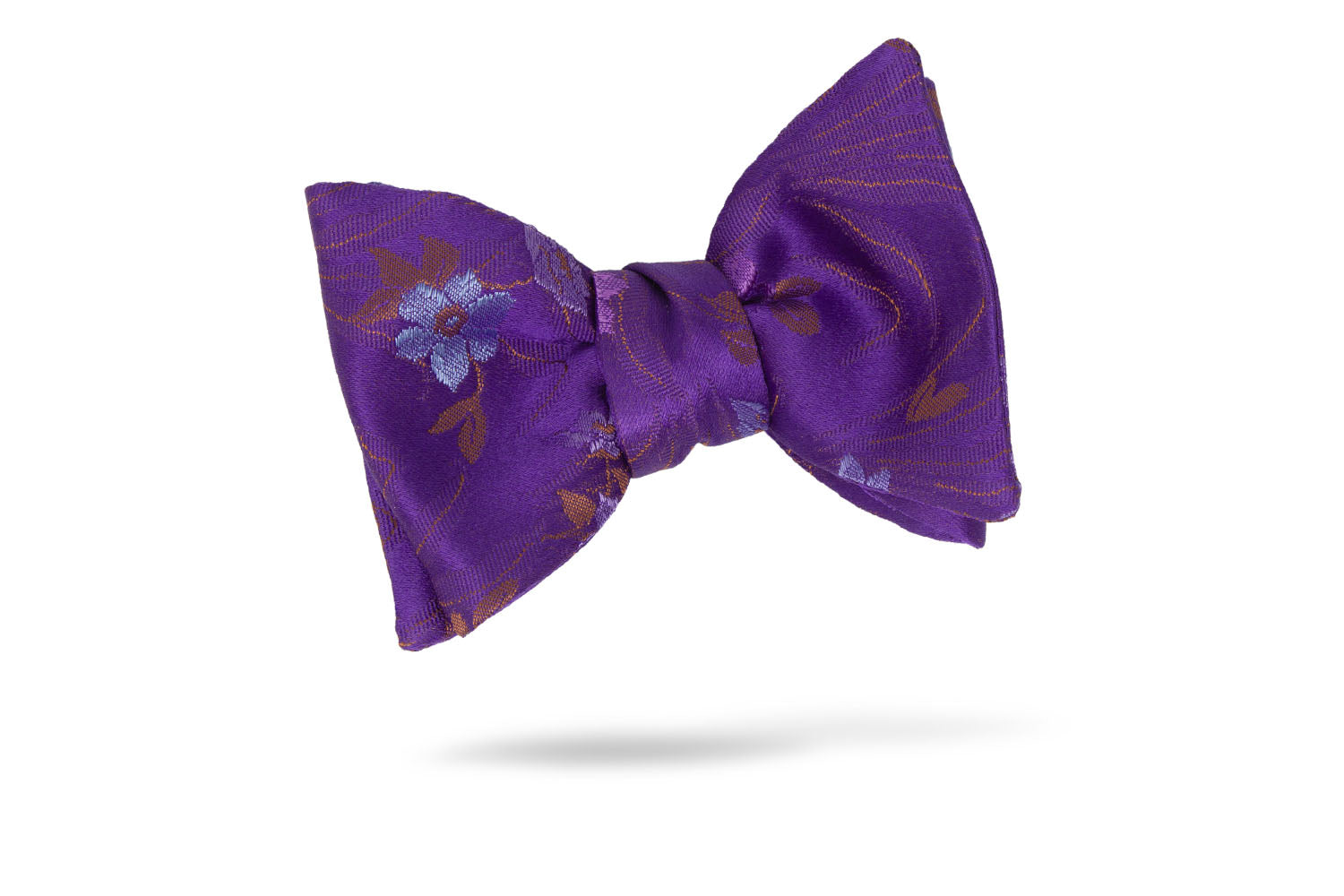 Purple Floral 100% Silk Bow Tie - Sendai